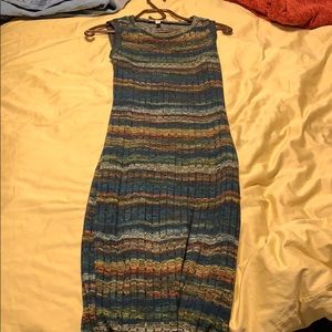 Knit floor length maxi body on dress